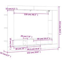 Thumbnail for TV-Schrank Weiß 152x22x113 cm Holzwerkstoff