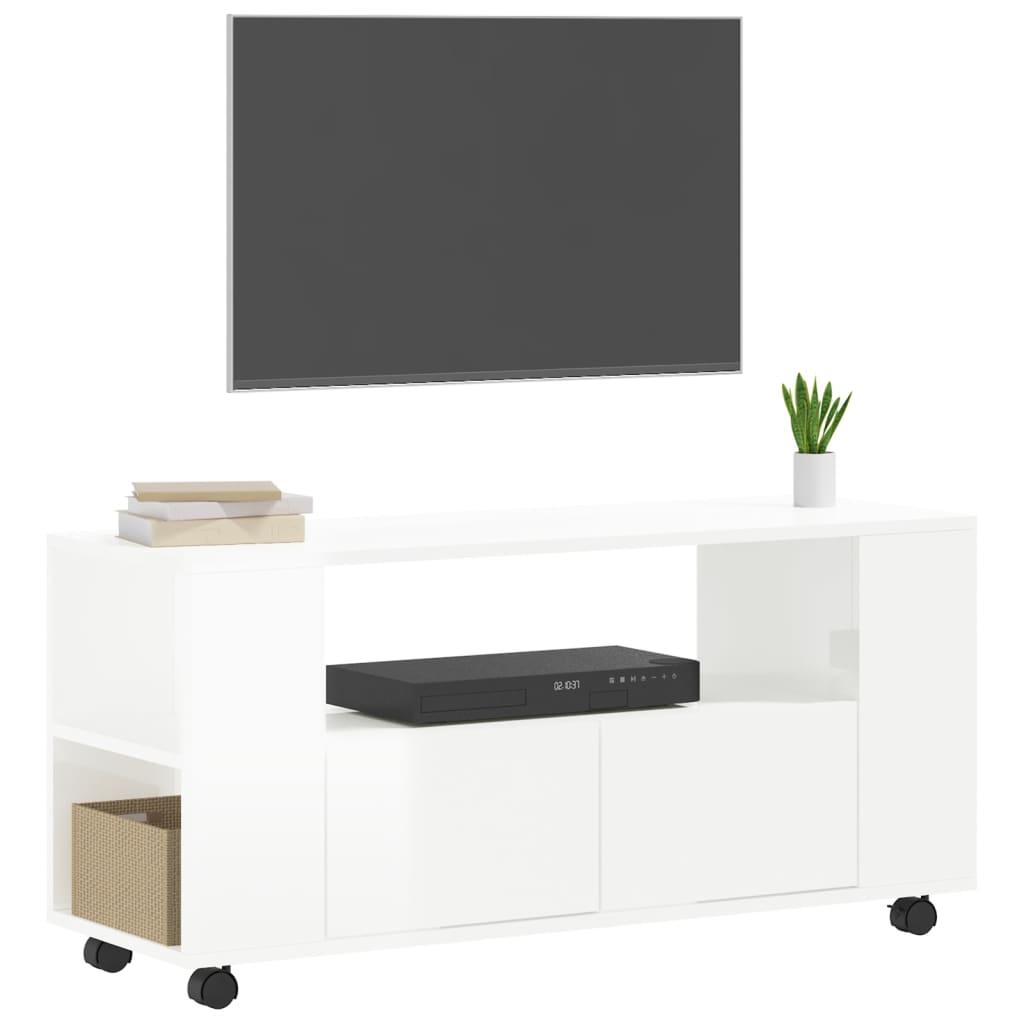 TV-Schrank Hochglanz-Weiß 102x34,5x43 cm Holzwerkstoff