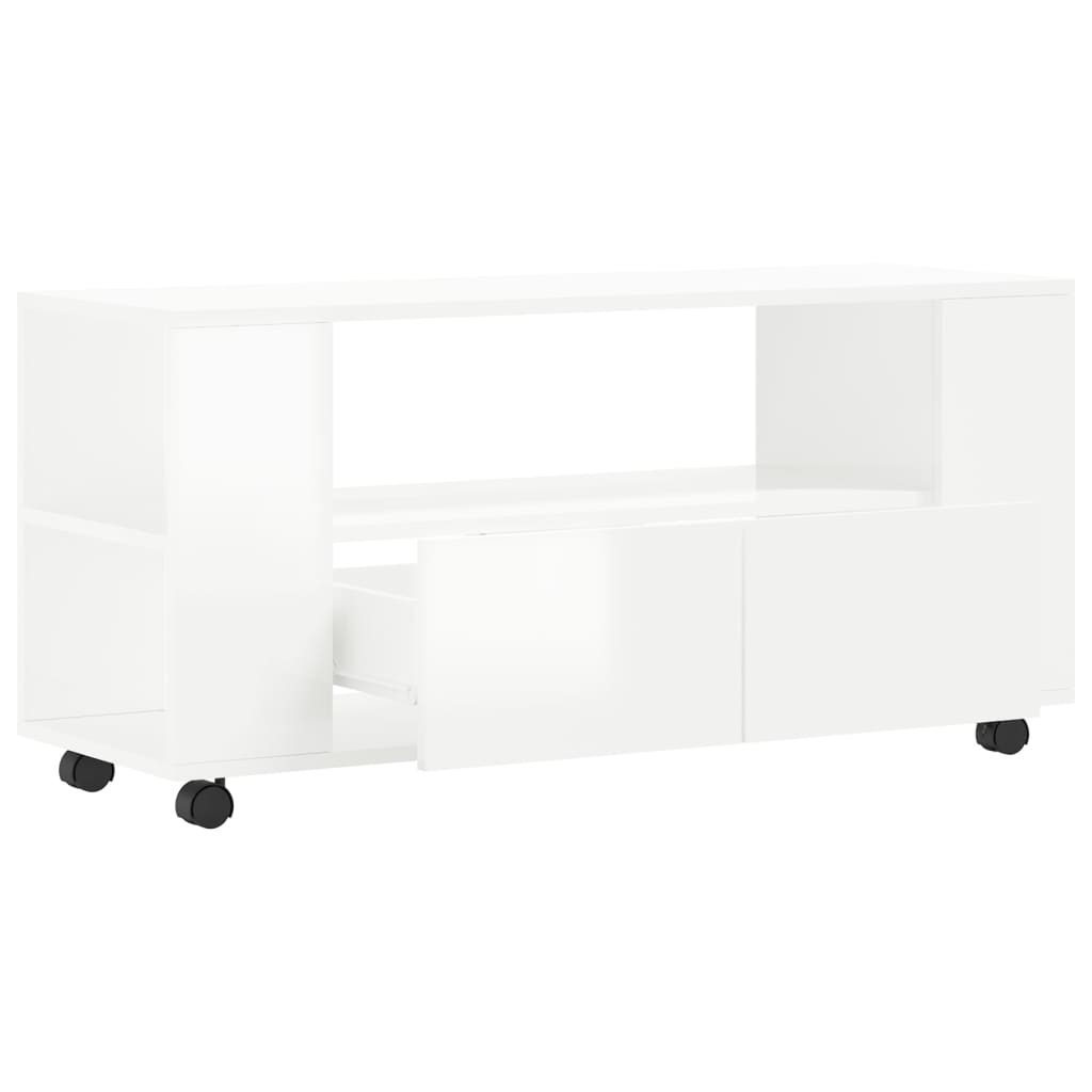 TV-Schrank Hochglanz-Weiß 102x34,5x43 cm Holzwerkstoff