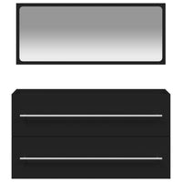 Thumbnail for Badschrank mit Spiegel Schwarz Holzwerkstoff