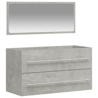 Thumbnail for Badschrank mit Spiegel Betongrau Holzwerkstoff