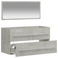 Thumbnail for Badschrank mit Spiegel Betongrau Holzwerkstoff