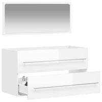 Thumbnail for Badschrank mit Spiegel Hochglanz-Weiß Holzwerkstoff