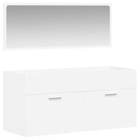 Thumbnail for Badschrank mit Spiegel Weiß Holzwerkstoff