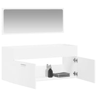 Thumbnail for Badschrank mit Spiegel Weiß Holzwerkstoff