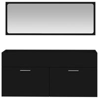 Thumbnail for Badschrank mit Spiegel Schwarz Holzwerkstoff