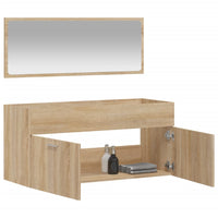 Thumbnail for Badschrank mit Spiegel Sonoma-Eiche Holzwerkstoff