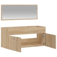 Thumbnail for Badschrank mit Spiegel Sonoma-Eiche Holzwerkstoff