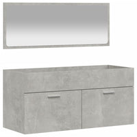 Thumbnail for Badschrank mit Spiegel Betongrau Holzwerkstoff