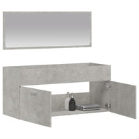 Thumbnail for Badschrank mit Spiegel Betongrau Holzwerkstoff