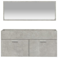 Thumbnail for Badschrank mit Spiegel Betongrau Holzwerkstoff