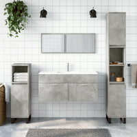 Thumbnail for Badschrank mit Spiegel Betongrau Holzwerkstoff