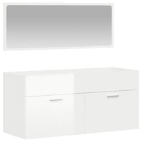 Thumbnail for Badschrank mit Spiegel Hochglanz-Weiß Holzwerkstoff
