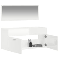 Thumbnail for Badschrank mit Spiegel Hochglanz-Weiß Holzwerkstoff