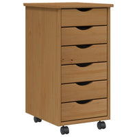 Thumbnail for Rollschrank mit Schubladen MOSS Honigbraun Massivholz Kiefer