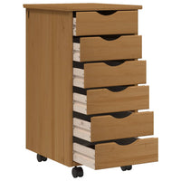 Thumbnail for Rollschrank mit Schubladen MOSS Honigbraun Massivholz Kiefer
