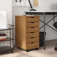 Thumbnail for Rollschrank mit Schubladen MOSS Honigbraun Massivholz Kiefer