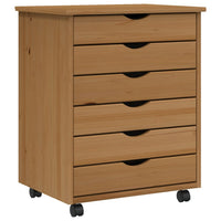 Thumbnail for Rollschrank mit Schubladen MOSS Honigbraun Massivholz Kiefer