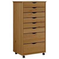 Thumbnail for Rollschrank mit Schubladen MOSS Honigbraun Massivholz Kiefer