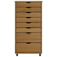 Thumbnail for Rollschrank mit Schubladen MOSS Honigbraun Massivholz Kiefer