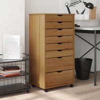 Thumbnail for Rollschrank mit Schubladen MOSS Honigbraun Massivholz Kiefer