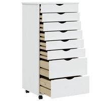Thumbnail for Rollschrank mit Schubladen MOSS Weiß Massivholz Kiefer