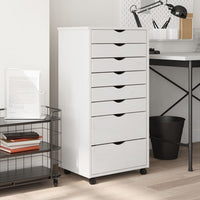 Thumbnail for Rollschrank mit Schubladen MOSS Weiß Massivholz Kiefer
