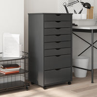 Thumbnail for Rollschrank mit Schubladen MOSS Grau Massivholz Kiefer