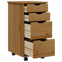 Thumbnail for Rollschrank mit Schubladen MOSS Honigbraun Massivholz Kiefer