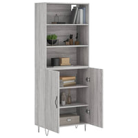 Thumbnail for Highboard Grau Sonoma 69,5x34x180 cm Holzwerkstoff