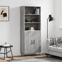 Thumbnail for Highboard Grau Sonoma 69,5x34x180 cm Holzwerkstoff