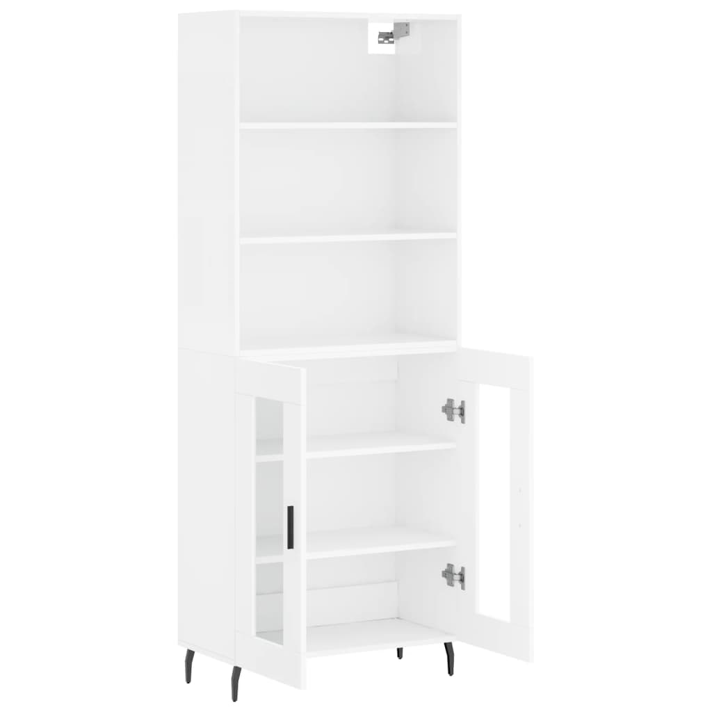 Highboard Hochglanz-Weiß 69,5x34x180 cm Holzwerkstoff