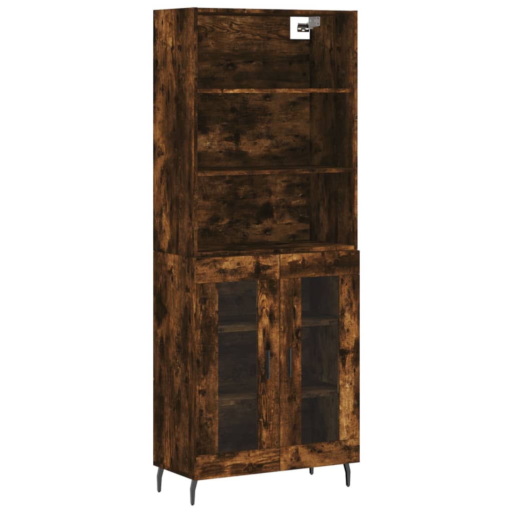 Highboard Räuchereiche 69,5x34x180 cm Holzwerkstoff