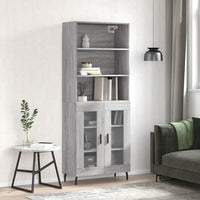 Thumbnail for Highboard Grau Sonoma 69,5x34x180 cm Holzwerkstoff