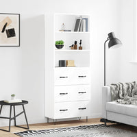 Thumbnail for Highboard Hochglanz-Weiß 69,5x34x180 cm Holzwerkstoff