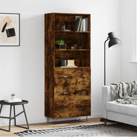 Thumbnail for Highboard Räuchereiche 69,5x34x180 cm Holzwerkstoff