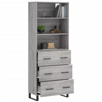Thumbnail for Highboard Grau Sonoma 69,5x34x180 cm Holzwerkstoff
