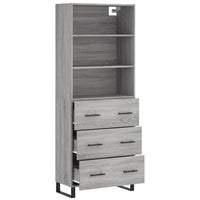 Thumbnail for Highboard Grau Sonoma 69,5x34x180 cm Holzwerkstoff