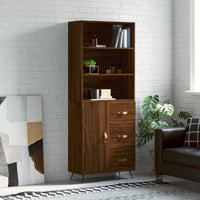 Thumbnail for Highboard Braun Eichen-Optik 69,5x34x180 cm Holzwerkstoff