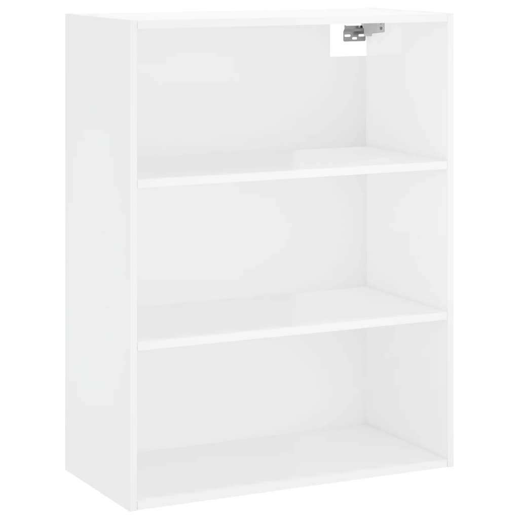 Highboard Hochglanz-Weiß 69,5x34x180 cm Holzwerkstoff