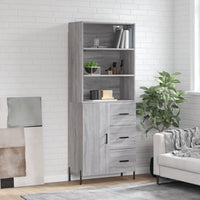 Thumbnail for Highboard Grau Sonoma 69,5x34x180 cm Holzwerkstoff