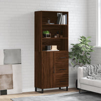 Thumbnail for Highboard Braun Eichen-Optik 69,5x34x180 cm Holzwerkstoff