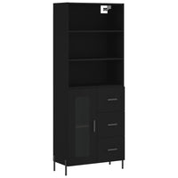 Thumbnail for Highboard Schwarz 69,5x34x180 cm Holzwerkstoff