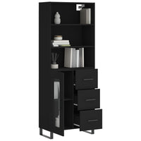 Thumbnail for Highboard Schwarz 69,5x34x180 cm Holzwerkstoff