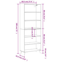 Thumbnail for Highboard Weiß 69,5x32,5x180 cm Holzwerkstoff