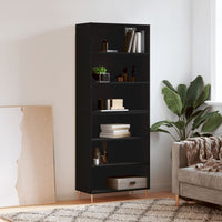 Thumbnail for Highboard Schwarz 69,5x32,5x180 cm Holzwerkstoff