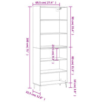 Thumbnail for Highboard Grau Sonoma 69,5x32,5x180 cm Holzwerkstoff