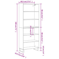 Thumbnail for Highboard Grau Sonoma 69,5x32,5x180 cm Holzwerkstoff