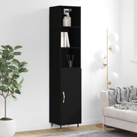 Thumbnail for Highboard Schwarz 34,5x34x180 cm Holzwerkstoff