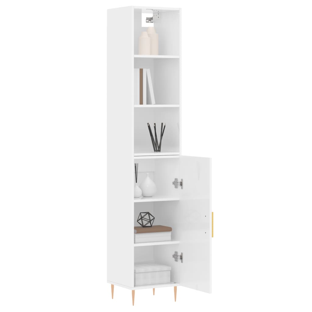 Highboard Weiß 34,5x34x180 cm Holzwerkstoff